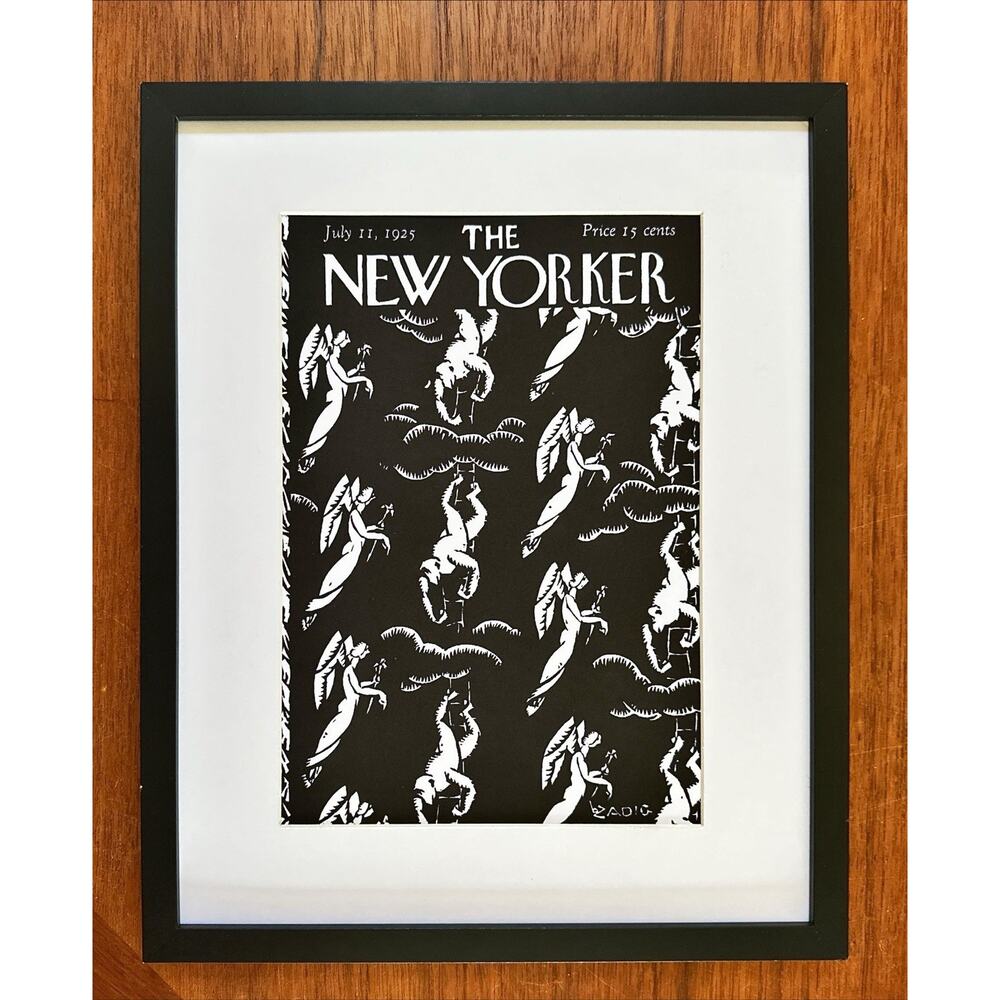 Framed 1925 The New Yorker Magazine July 11 Zadig Angels Devils